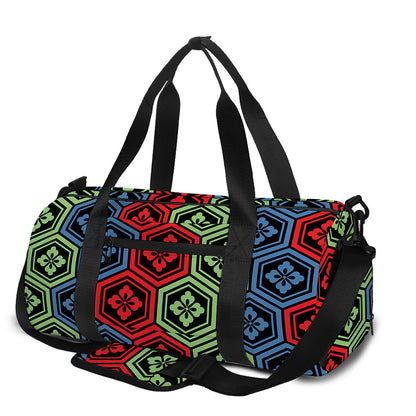 Colorful Japanese Flower Pattern Print Gym Bag