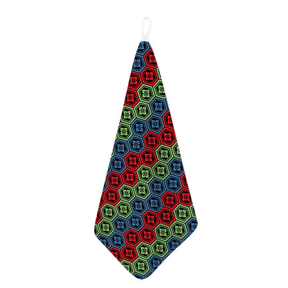 Colorful Japanese Flower Pattern Print Hand Towel
