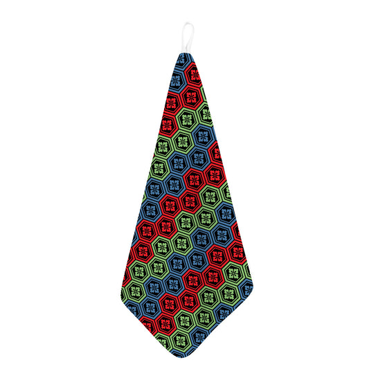 Colorful Japanese Flower Pattern Print Hand Towel