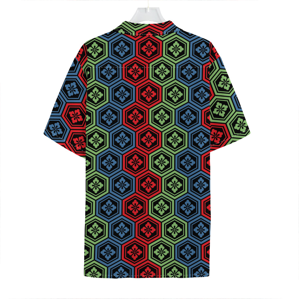 Colorful Japanese Flower Pattern Print Hawaiian Shirt