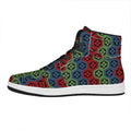 Colorful Japanese Flower Pattern Print High Top Leather Sneakers