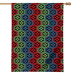 Colorful Japanese Flower Pattern Print House Flag