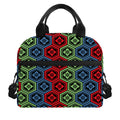 Colorful Japanese Flower Pattern Print Insulated Lunch Bag
