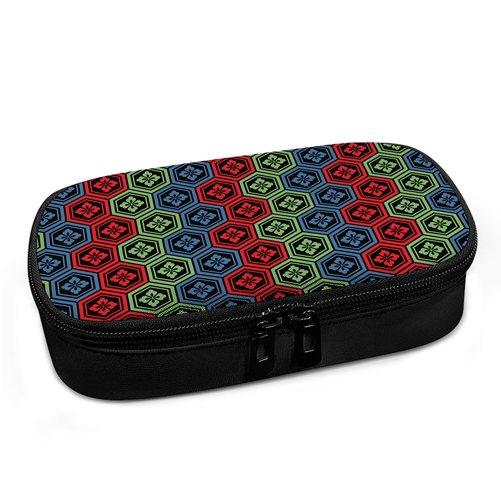 Colorful Japanese Flower Pattern Print Insulin Cooler Travel Case