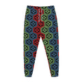 Colorful Japanese Flower Pattern Print Jogger Pants