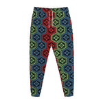 Colorful Japanese Flower Pattern Print Jogger Pants
