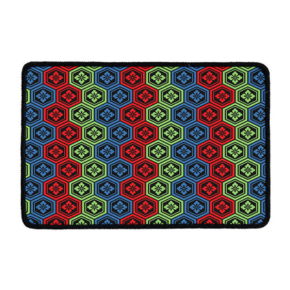 Colorful Japanese Flower Pattern Print Kitchen Mat