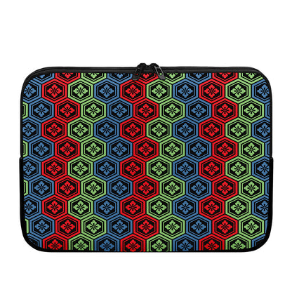 Colorful Japanese Flower Pattern Print Laptop Sleeve