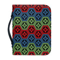 Colorful Japanese Flower Pattern Print Leather Bible Cover