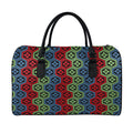 Colorful Japanese Flower Pattern Print Leather Duffel Bag