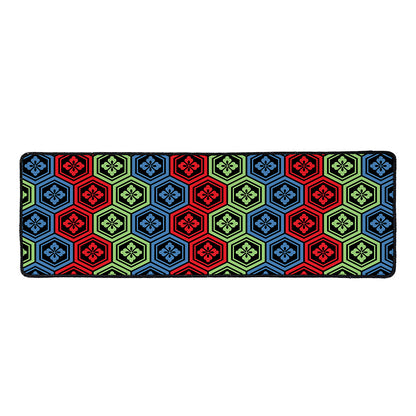 Colorful Japanese Flower Pattern Print Long Kitchen Mat