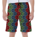 Colorful Japanese Flower Pattern Print Men's Beach Shorts