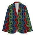 Colorful Japanese Flower Pattern Print Men's Blazer