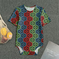 Colorful Japanese Flower Pattern Print Men's Bodysuit