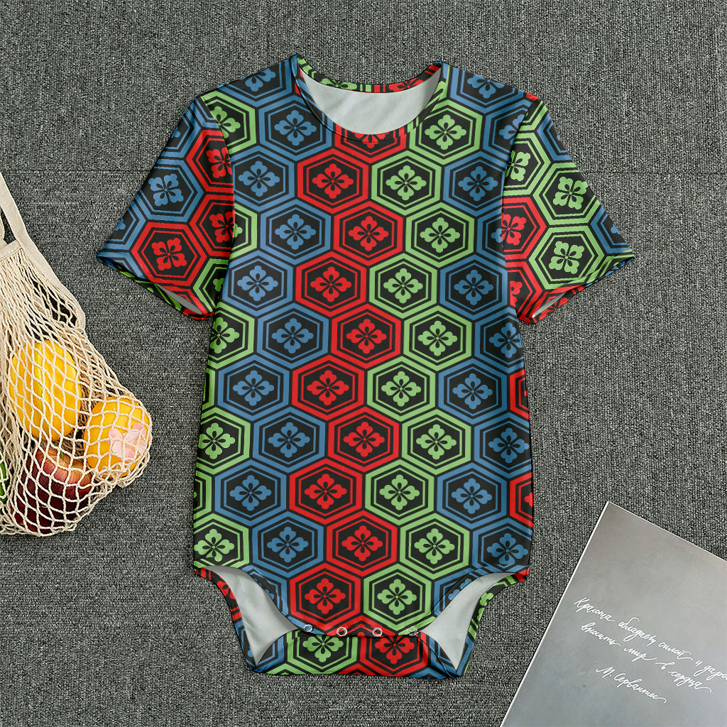 Colorful Japanese Flower Pattern Print Men's Bodysuit