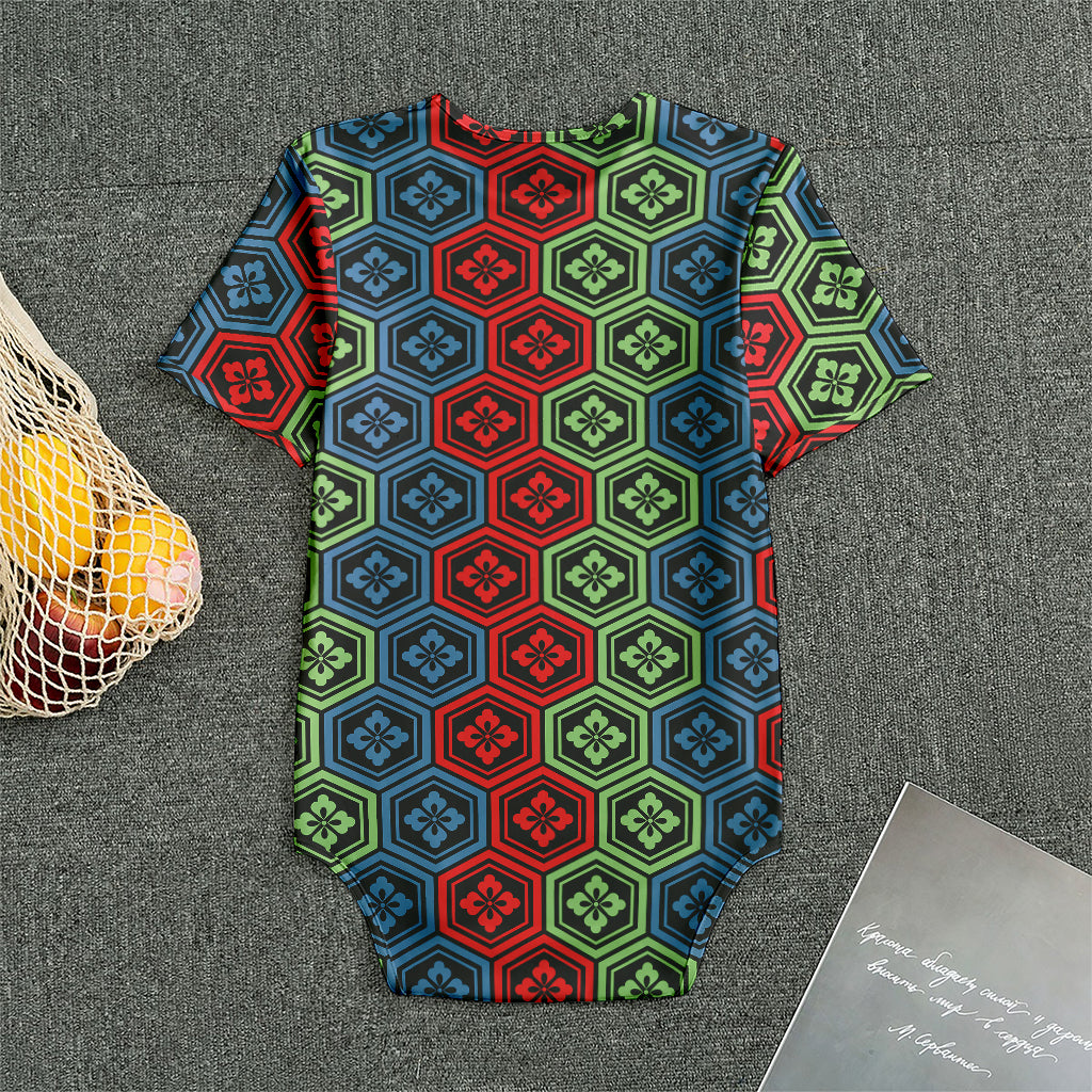Colorful Japanese Flower Pattern Print Men's Bodysuit