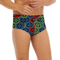Colorful Japanese Flower Pattern Print Men's Briefs