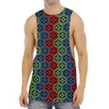 Colorful Japanese Flower Pattern Print Men's Muscle Tank Top