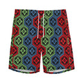 Colorful Japanese Flower Pattern Print Men's Athletic Shorts