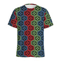 Colorful Japanese Flower Pattern Print Men's Athletic T-Shirt