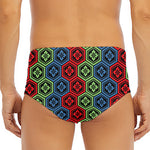 Colorful Japanese Flower Pattern Print Men's Triangle Swim Briefs