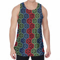Colorful Japanese Flower Pattern Print Men's Velvet Tank Top