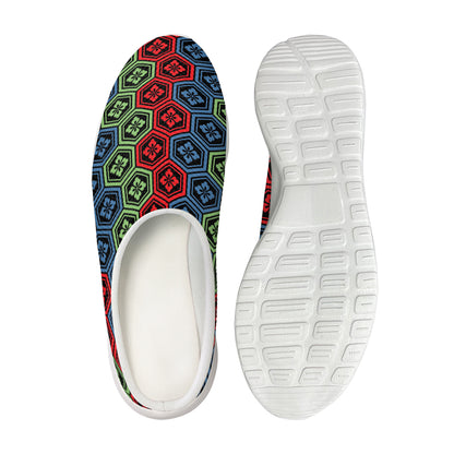Colorful Japanese Flower Pattern Print Mesh Casual Shoes