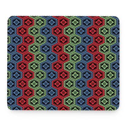 Colorful Japanese Flower Pattern Print Mouse Pad