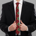 Colorful Japanese Flower Pattern Print Necktie
