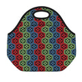 Colorful Japanese Flower Pattern Print Neoprene Lunch Bag
