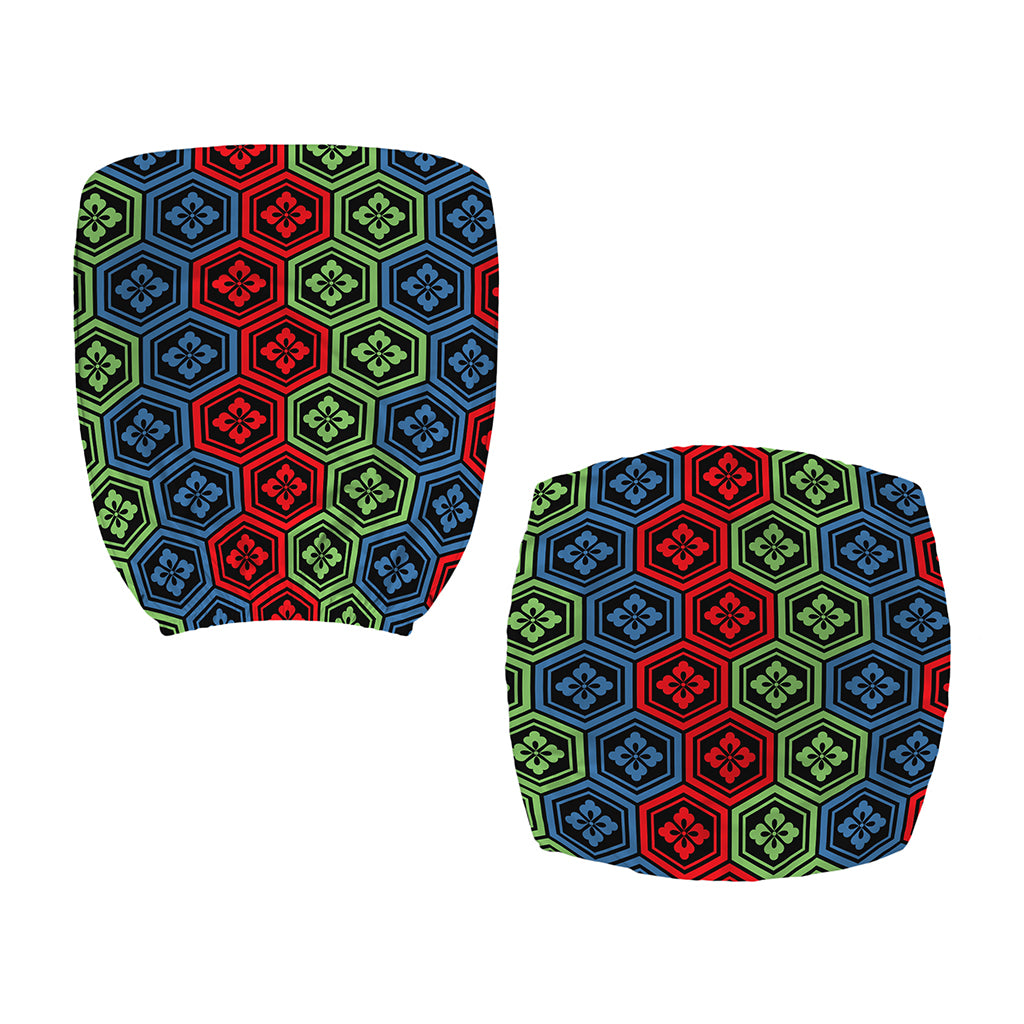 Colorful Japanese Flower Pattern Print Office Chair Cover