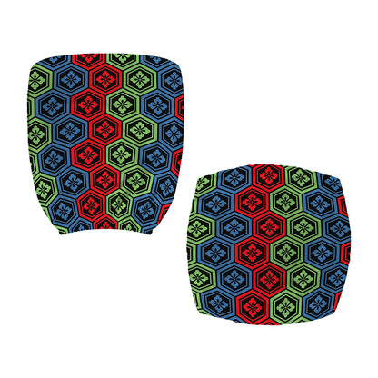 Colorful Japanese Flower Pattern Print Office Chair Cover