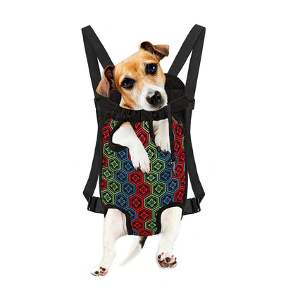 Colorful Japanese Flower Pattern Print Pet Carrier Backpack