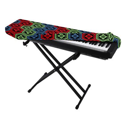 Colorful Japanese Flower Pattern Print Piano Keyboard Cover