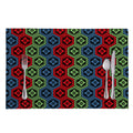 Colorful Japanese Flower Pattern Print Placemat