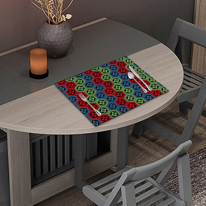 Colorful Japanese Flower Pattern Print Placemat