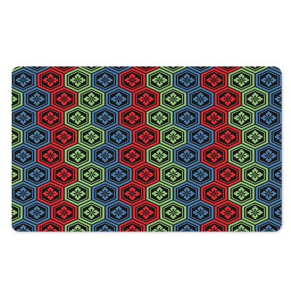 Colorful Japanese Flower Pattern Print Polyester Doormat