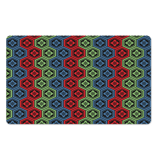 Colorful Japanese Flower Pattern Print Polyester Doormat