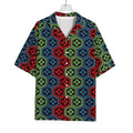 Colorful Japanese Flower Pattern Print Rayon Hawaiian Shirt