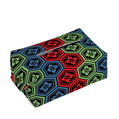 Colorful Japanese Flower Pattern Print Rectangle Tissue Box Cover