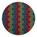 Colorful Japanese Flower Pattern Print Round Blanket