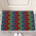 Colorful Japanese Flower Pattern Print Rubber Doormat