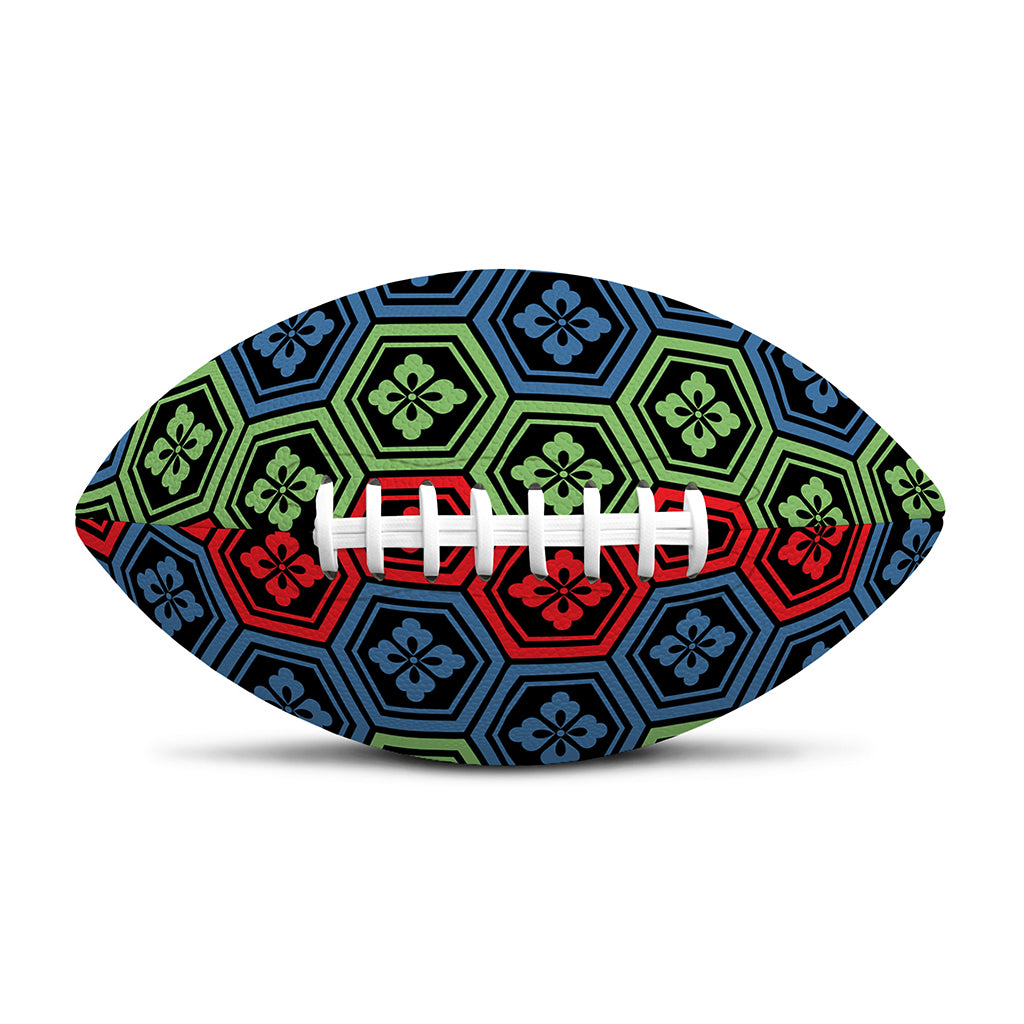Colorful Japanese Flower Pattern Print Rugby Ball