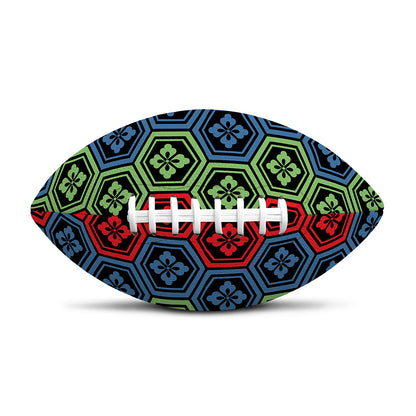 Colorful Japanese Flower Pattern Print Rugby Ball