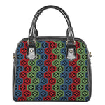 Colorful Japanese Flower Pattern Print Shoulder Handbag