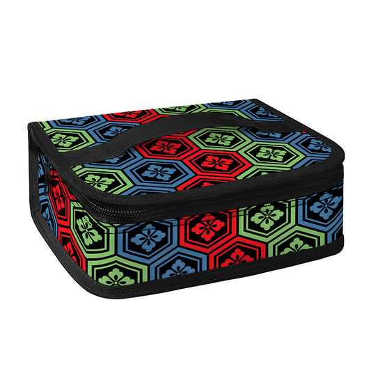 Colorful Japanese Flower Pattern Print Small Lunch Bag