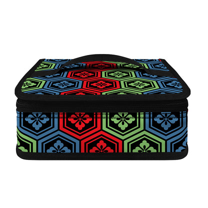 Colorful Japanese Flower Pattern Print Small Lunch Bag