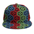 Colorful Japanese Flower Pattern Print Snapback Cap