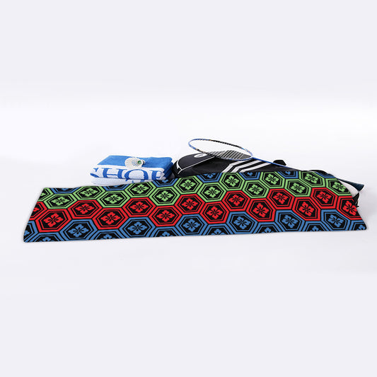 Colorful Japanese Flower Pattern Print Sports Towel