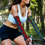 Colorful Japanese Flower Pattern Print Sun Protection Arm Sleeves